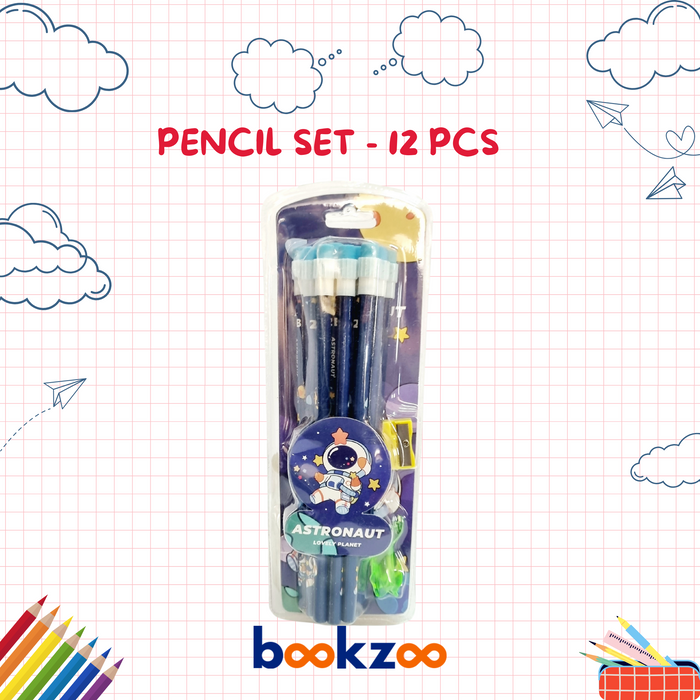 Pencil Set - Space - 12 pieces
