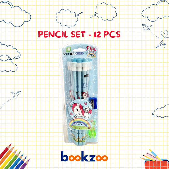 Pencil Set - Unicorn - 12 pieces