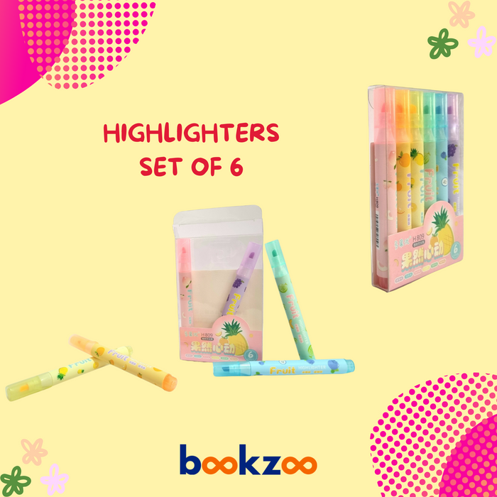 Highlighters - Fruits - 6 pieces per set