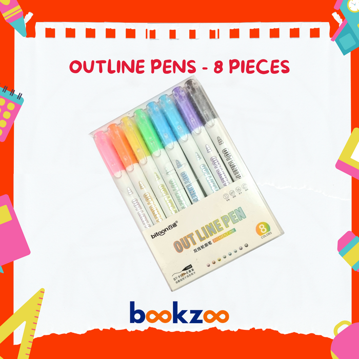 Outline pen - 8 pieces per set