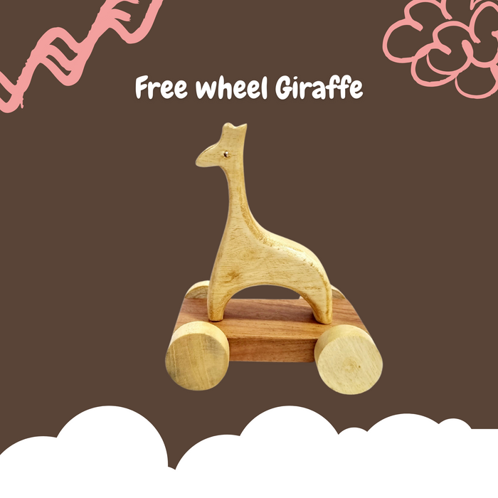 Wooden Rolling Giraffe
