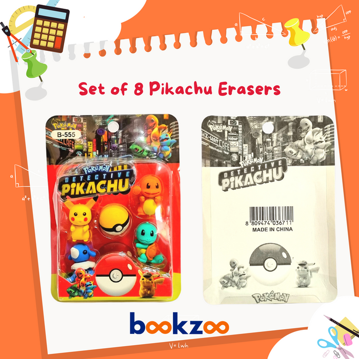 Erasers - Pokemon detective pikachu - 8 pieces per set