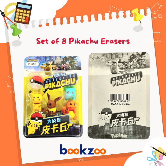 Erasers - Pokemon detective pikachu - 8 pieces per set