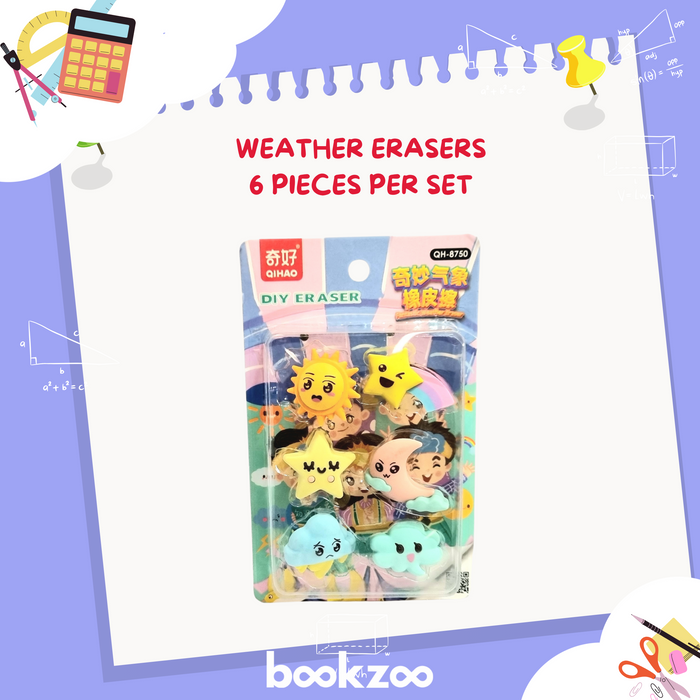 Erasers - Weather - 6 pieces