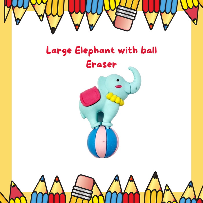 Erasers Large elephant with ball