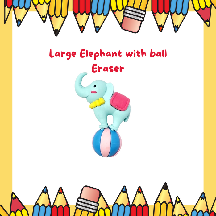 Erasers Large elephant with ball