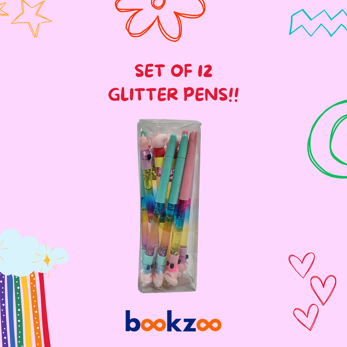 Peppa pig pens with glitter water - 12 pens