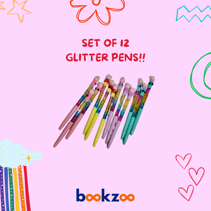Peppa pig pens with glitter water - 12 pens