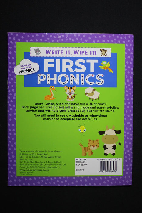 Write It, Wipe It Book: First Phonics