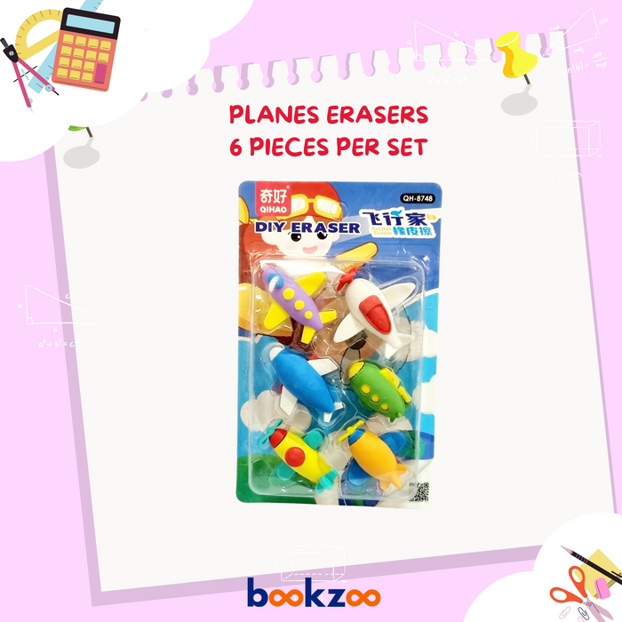 Erasers - Planes - 6 pieces