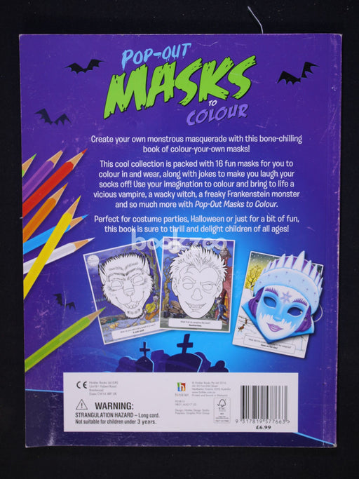 Pop-out Masks to Colour for Kids Parties With Elastics