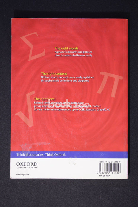 Oxford Mathematics Study Dictionary