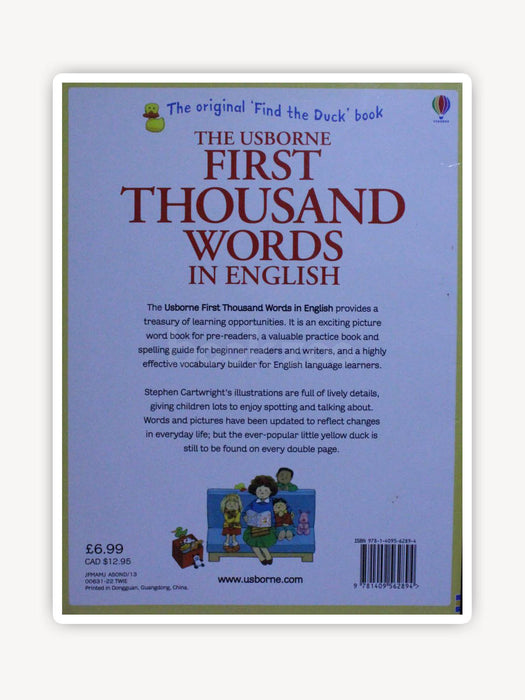 First Thousand Words In English