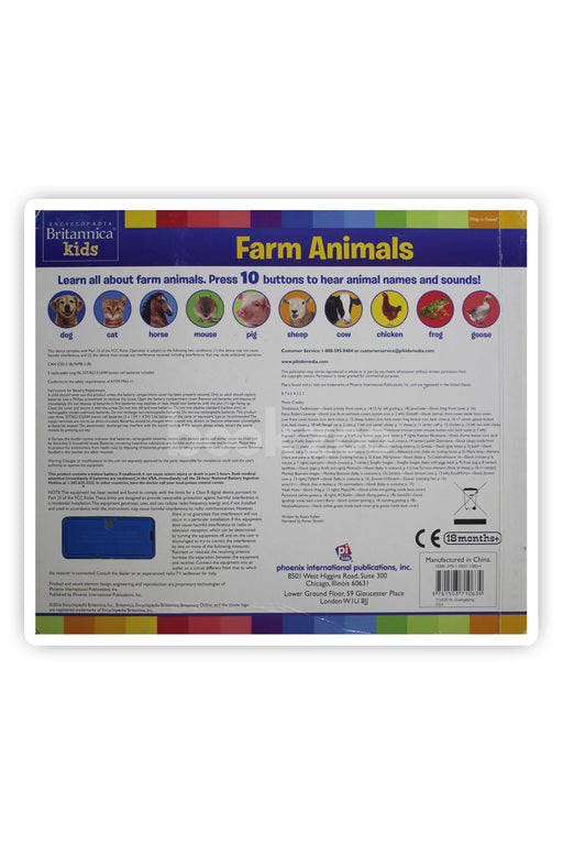 Encyclopedia Britannica Kids Farm Animals Listen and Learn Board Book