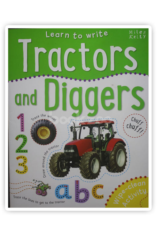 Learn To Write: Tractors And Diggers wipe anad clean activity