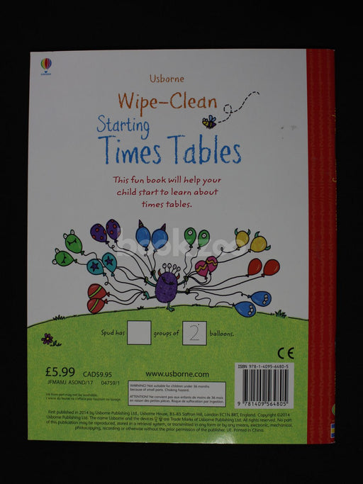 Wipe-Clean Starting Times Tables